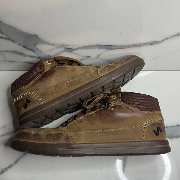 Forsake Phil Mid Waterproof Sneakers Boots Mens Sz 12 Brown Shoes Leather Walnut
